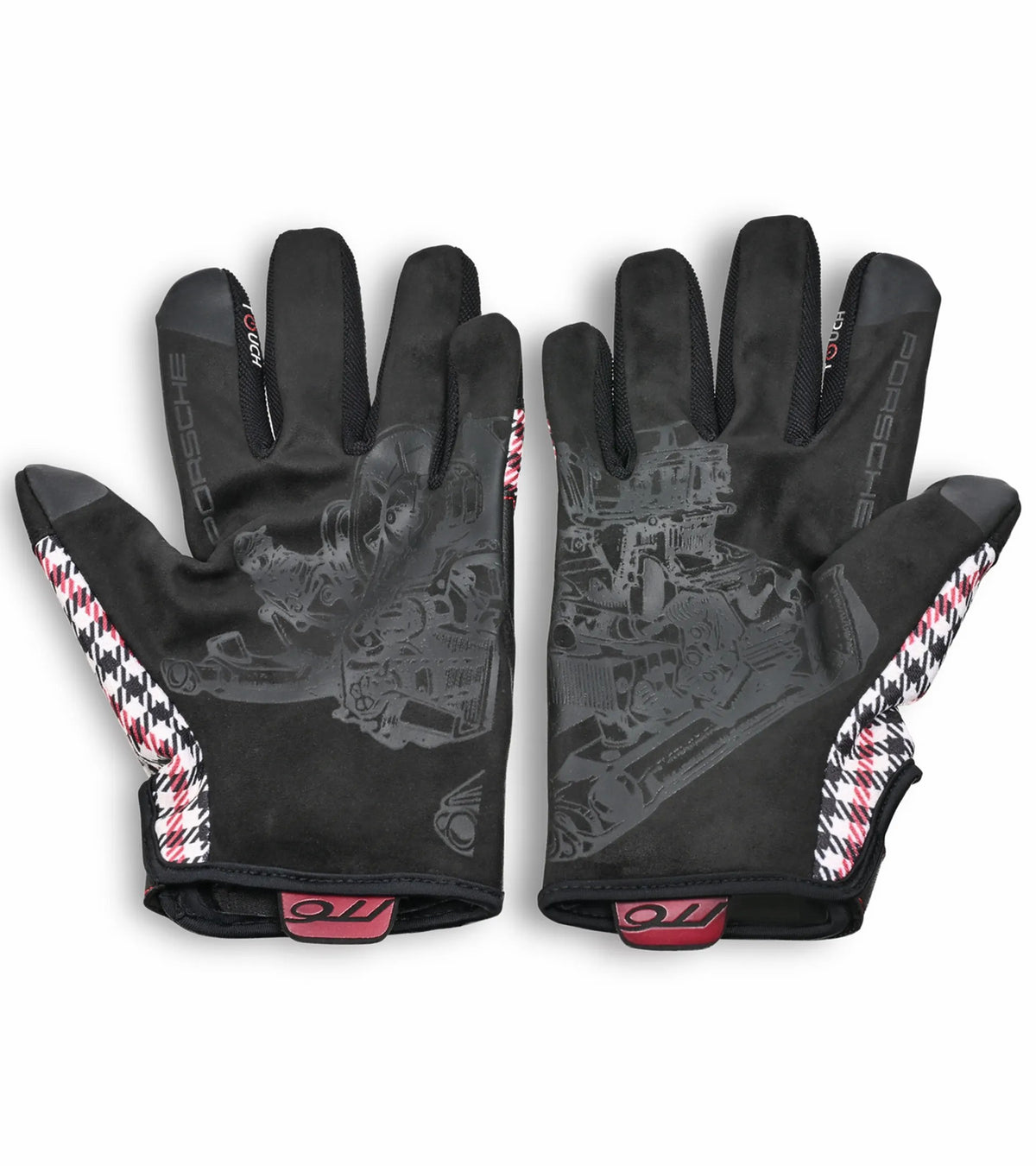 Porsche Classic Assembly Gloves in Red Pepita | Porsche Design Sale