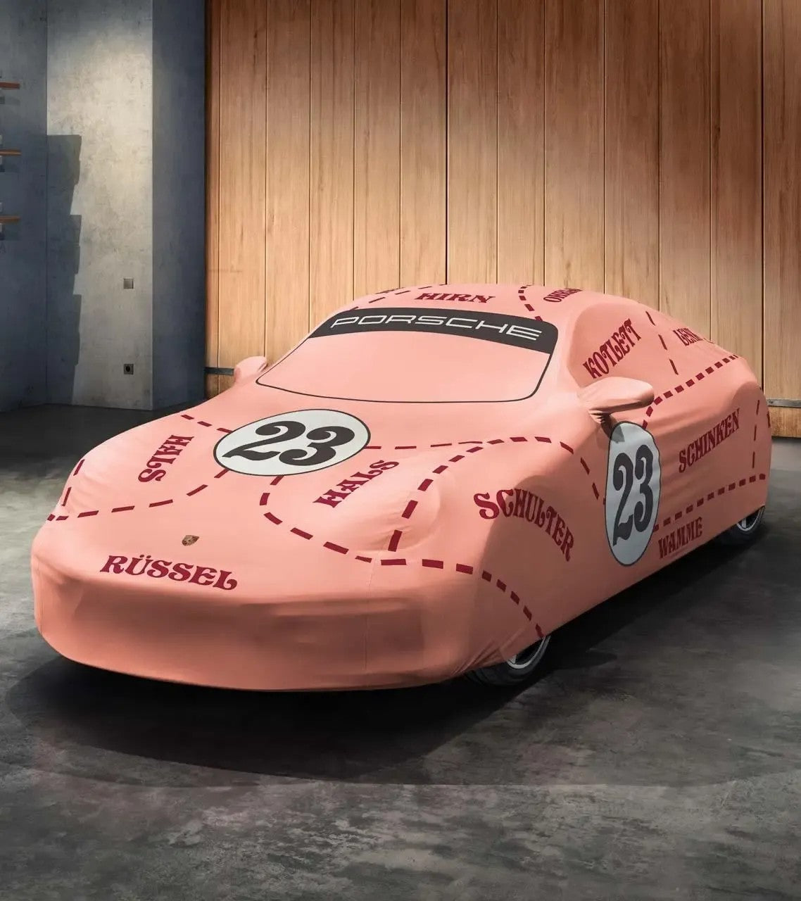 Porsche Indoor Car Cover with "Pink Pig" Design for 911 (992 Turbo) | Porsche Design Best Seller