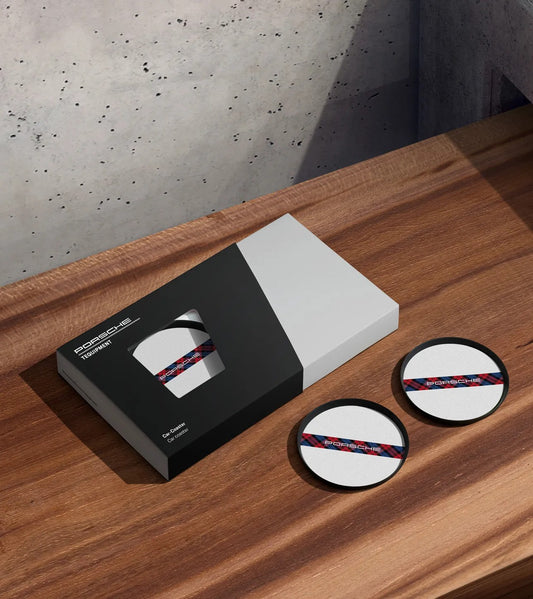 Porsche Car Coasters in Tartan Racing Design | Porsche Design Special Offer
