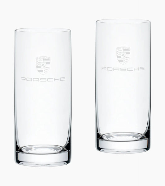 Set of 2 highball glasses with crest – Essential | Porsche Design Premium